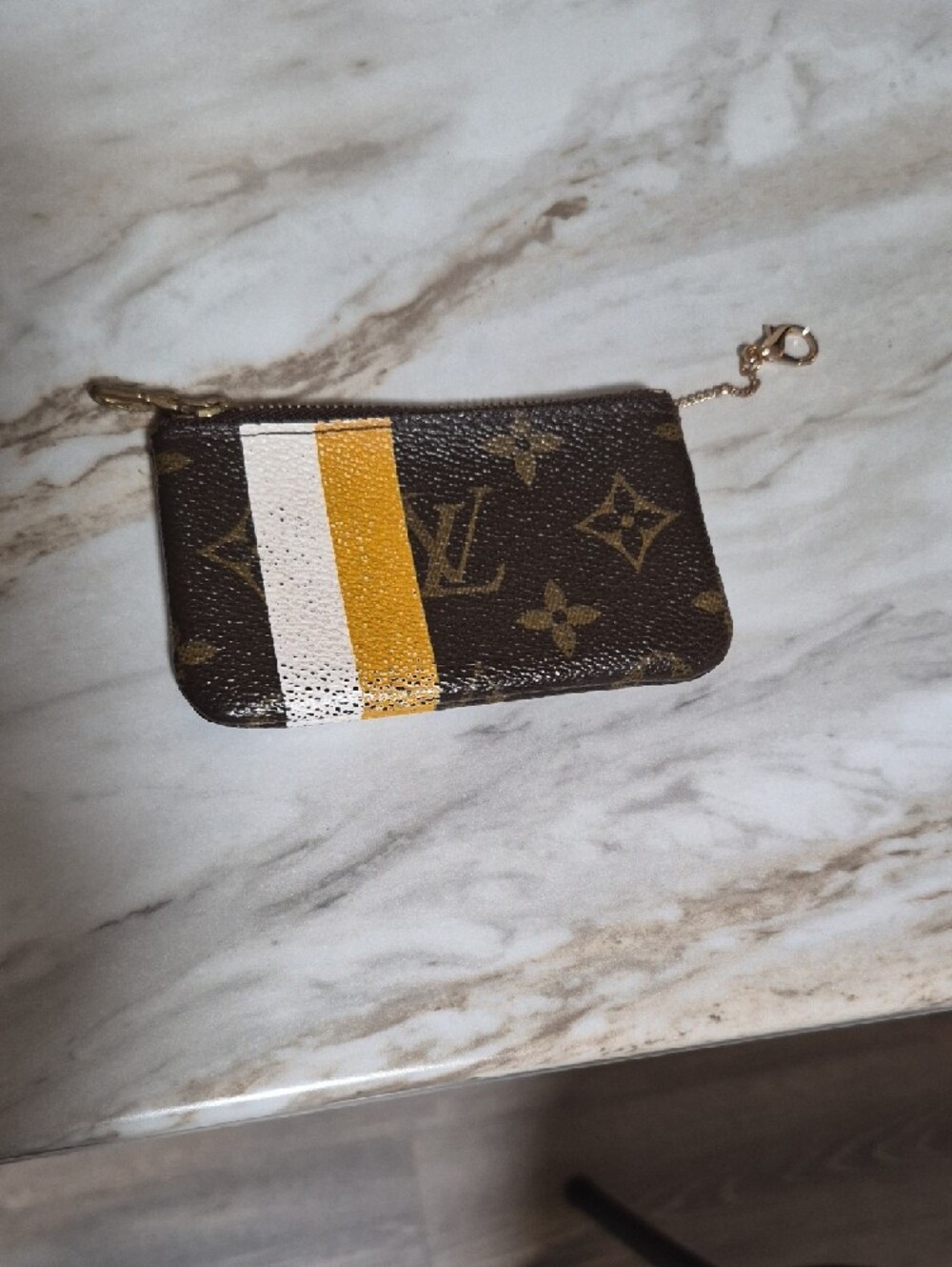 Louis Vuitton Monogram Key Pouch | “Bon Voyage” Custom - Picture 3 of 10